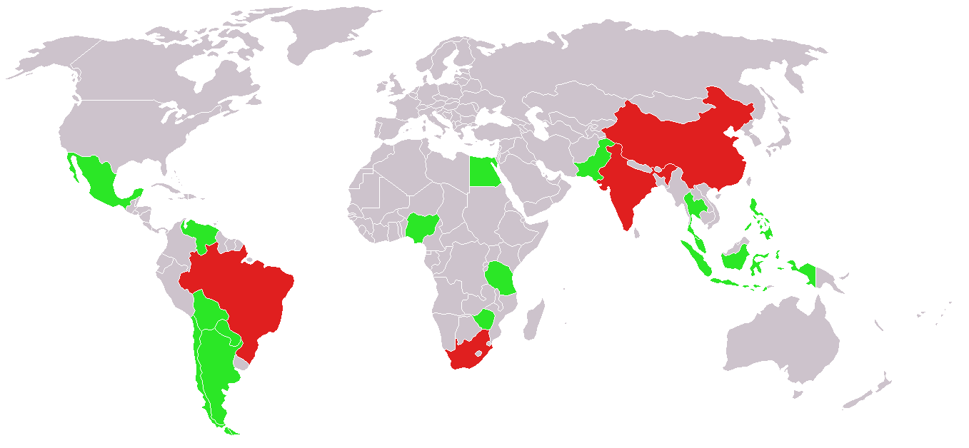 Центра в 4 странах. Красная Страна. 4 Страны. G10 страны. Newly industrialized Countries.