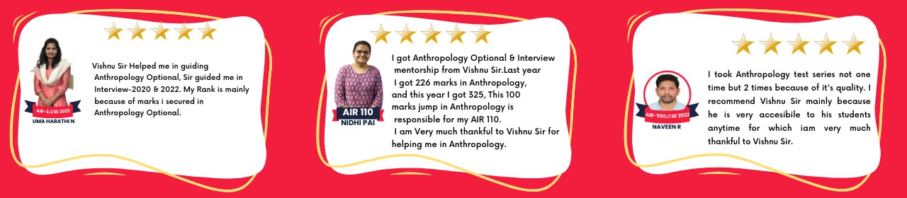 Anthropology toppers at vishnu ias toppers UPSC CSE 2022