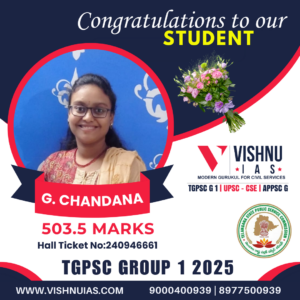 Congratulations to our student Chandana who scored 503 Marks in TGPSC Group 1 Results 2025