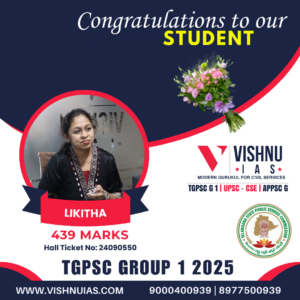 Congratulations to our student Likitha who scored 439 Marks in TGPSC Group 1 Results 2025