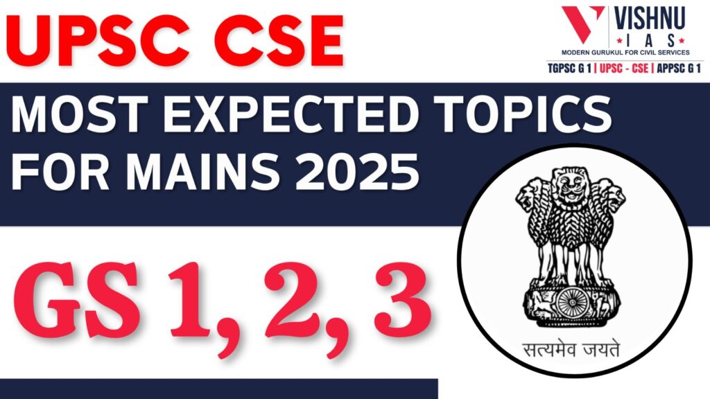 Get the complete list of the most expected topics for UPSC Mains 2025 GS Paper 1, 2, and 3. Curated with current affairs, case laws, and government schemes for strategic answer writing.