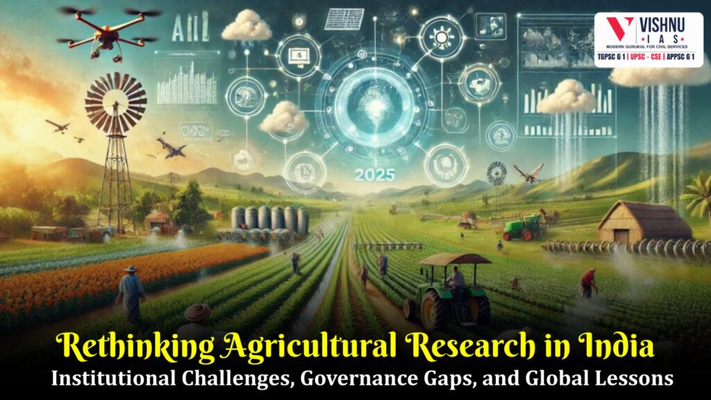 Explore the key institutional and governance challenges in agricultural research in India. Understand global comparisons, historical successes, and strategies to strengthen India’s agricultural research ecosystem.
