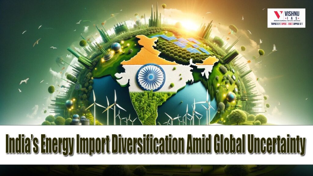 Explore India’s strategy to diversify energy imports amid rising geopolitical tensions and supply chain disruptions. Learn how crude oil, LNG, and renewable energy initiatives strengthen India’s energy security and economic resilience.