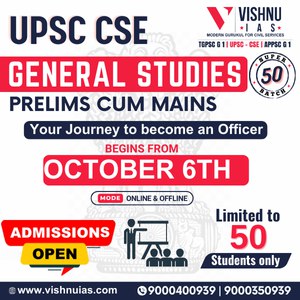 UPSC CSE General Studies Prelims cum Mains Course | New Batch Starts October 6th | Vishnu IAS