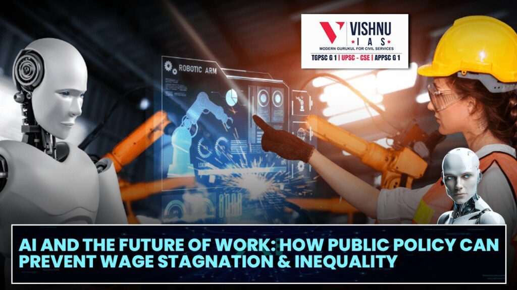 Explore the role of public policy in preventing prolonged wage stagnation and inequality during AI-led technological transitions. Learn how skilling, redistribution, and AI governance shape equitable growth.