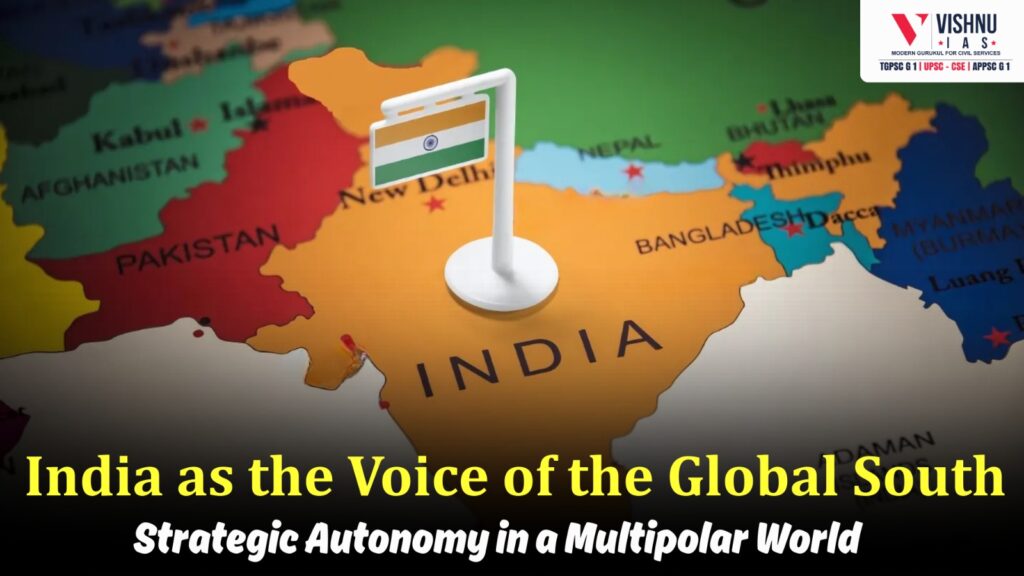 India as the voice of the Global South has strengthened after its G20 Presidency and Global South Summits. Learn how strategic autonomy empowers and complicates India’s leadership role in multilateral forums.