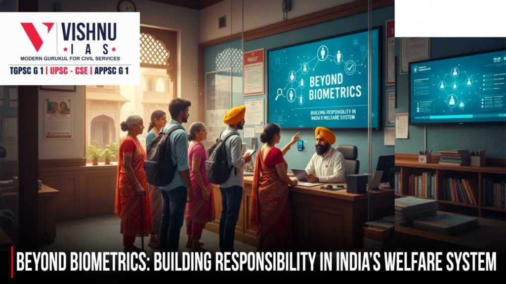Explore how mandatory digital systems in welfare delivery like Aadhaar-Based Biometric Authentication and geo-tagging impact corruption, absenteeism and responsibility in India.