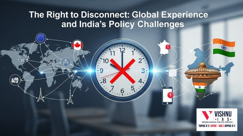The Right to Disconnect in India is gaining global attention as countries redefine work-life balance in the digital age. This article explores global trends and the socio-economic challenges India may face in implementing a Right to Disconnect law across its diverse and informal workforce.