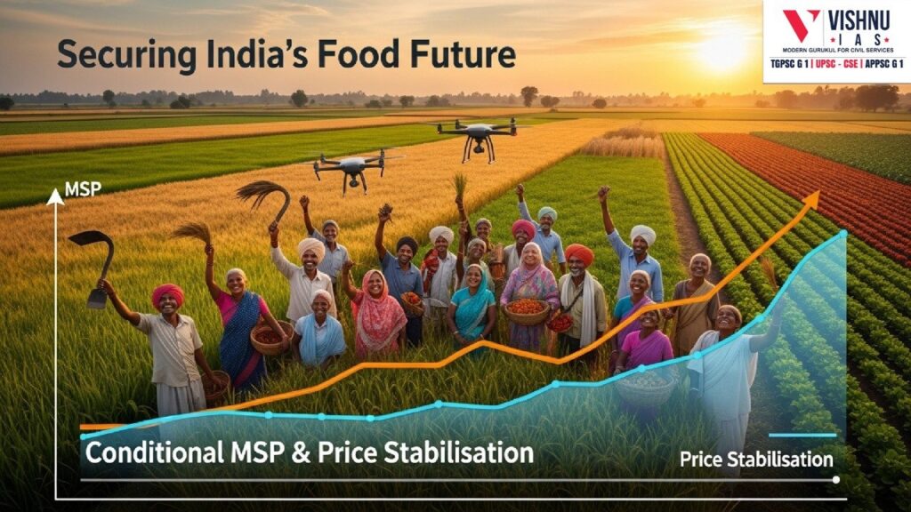Conditional MSP procurement and price stabilisation measures play a critical role in ensuring food and nutritional security in India. Evaluate their effectiveness in supporting farmer incentives, stabilising prices, and promoting long-term pulse self-sufficiency.