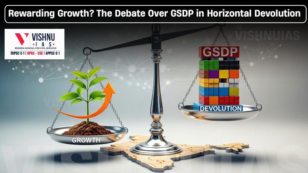 Contribution to GSDP Criterion in 16th Finance Commission marks a major shift in India’s horizontal devolution formula. Explore its rationale, impact on fiscal federalism, equity vs efficiency debate, and implications for developed and developing states.