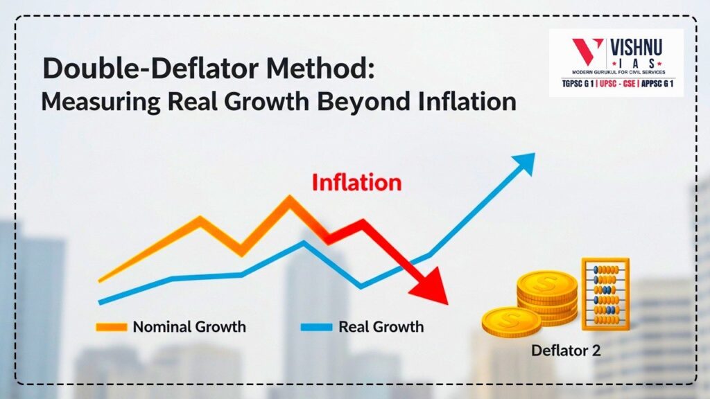 The Double-Deflator Approach improves real value added estimation and reveals sectoral growth disparities between manufacturing and agriculture in India.