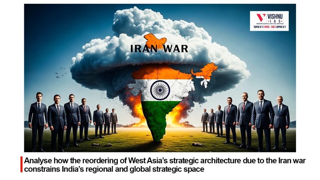 Iran War Impact on India is becoming a major strategic concern as the Iran–Israel–U.S. conflict reshapes West Asia’s geopolitical architecture. Explore how shifting alliances, energy insecurity, and great power competition are constraining India’s regional influence, connectivity projects like Chabahar Port, and diplomatic balancing in West Asia.