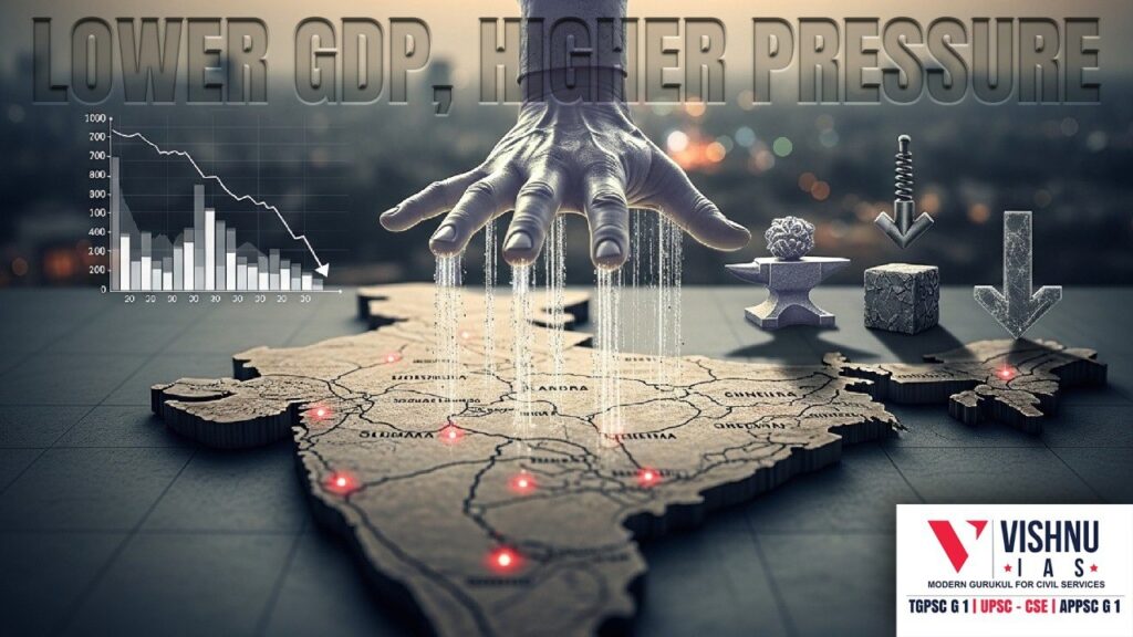 Nominal GDP Revision India under the new GDP series has reduced GDP estimates by 3–4%, impacting fiscal deficit, debt ratios, and policy planning. Understand its implications on India’s fiscal health and governance.
