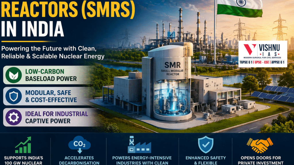 Small Modular Reactors in India are transforming the nuclear energy roadmap by enabling low-carbon power and industrial captive energy solutions. Learn their significance, benefits, and challenges.