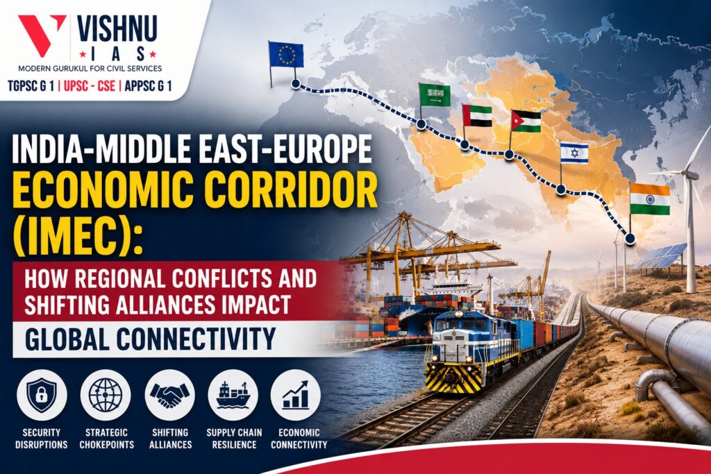 The India-Middle East-Europe Economic Corridor (IMEC) faces growing challenges from regional conflicts and shifting alliances in West Asia. Explore its strategic importance, vulnerabilities, and measures needed to ensure resilient global connectivity.