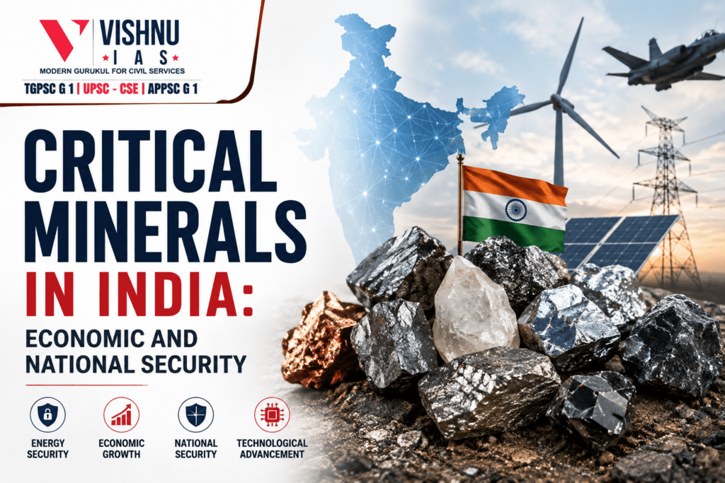 Critical Minerals in India are vital for energy security, economic growth, defence, and technological advancement. Explore their strategic importance, India's challenges, government initiatives, and the way forward.